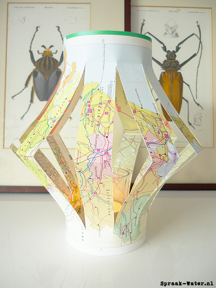 Wereldkaart op lampion