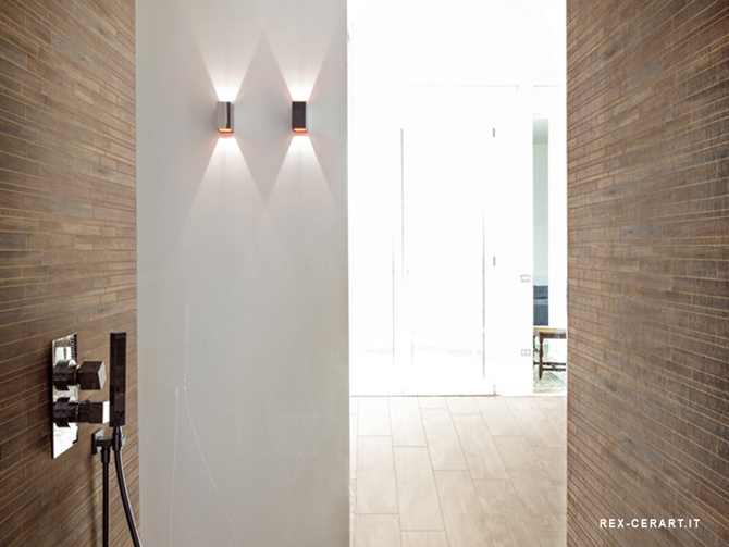 Houten tegel badkamer