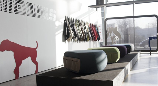 Poef en opbergplek Edam winkel