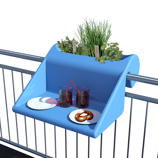 Tafel voor smal balkon blauw