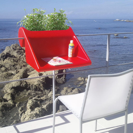 Tafel voor smal balkon rood