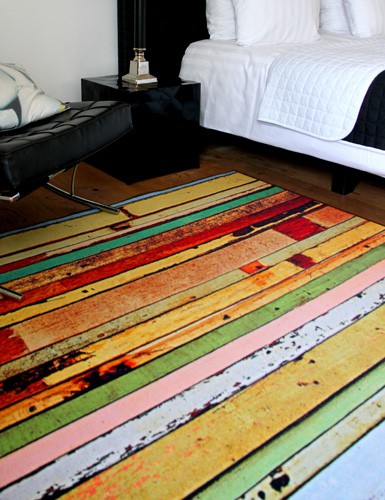 vloerkleed van sloophout