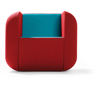 rood sofa bank eenzitter