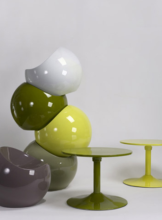 Ball chair groen en grijs
