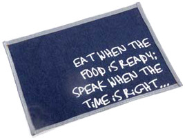 placemats van spijkerstof eat