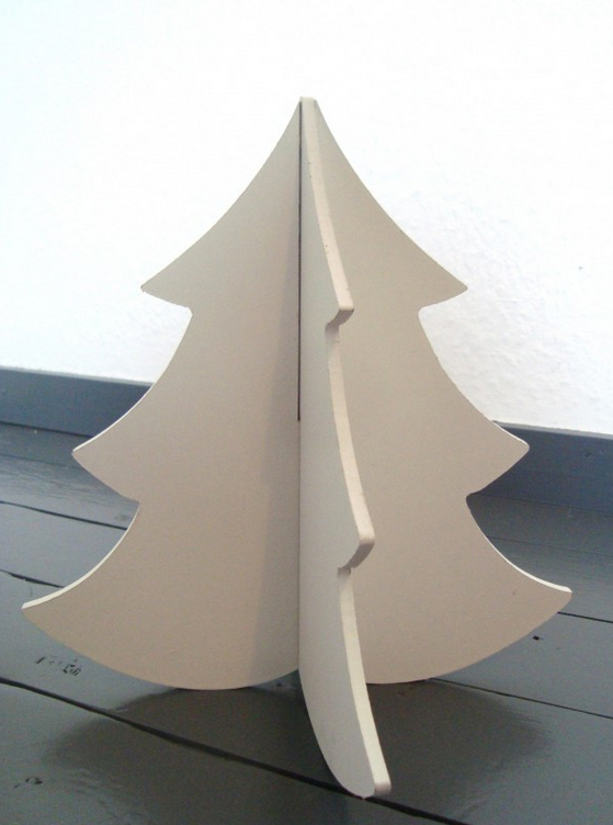 Houten witte kerstboom
