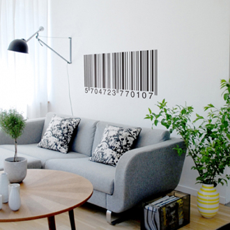 Barcode sticker boven bank