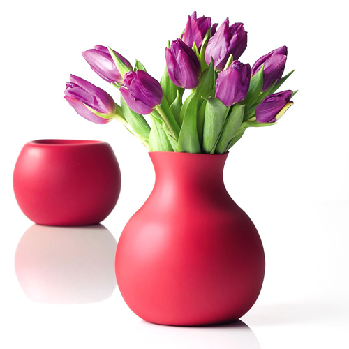Rubberen vaas rood