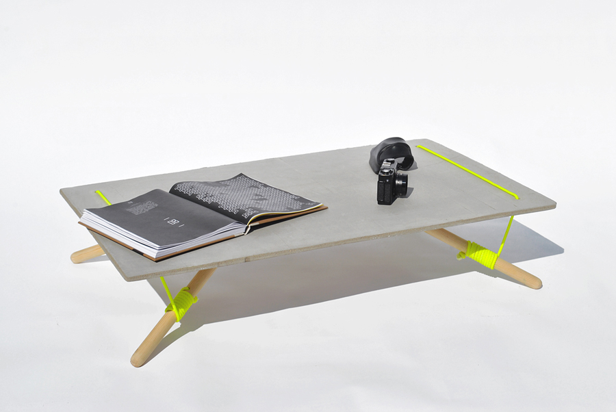 Salontafel met neon touw