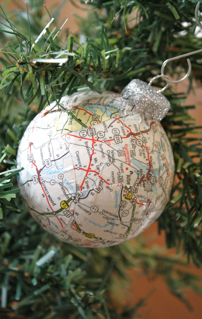 Originele kerstballen landkaart