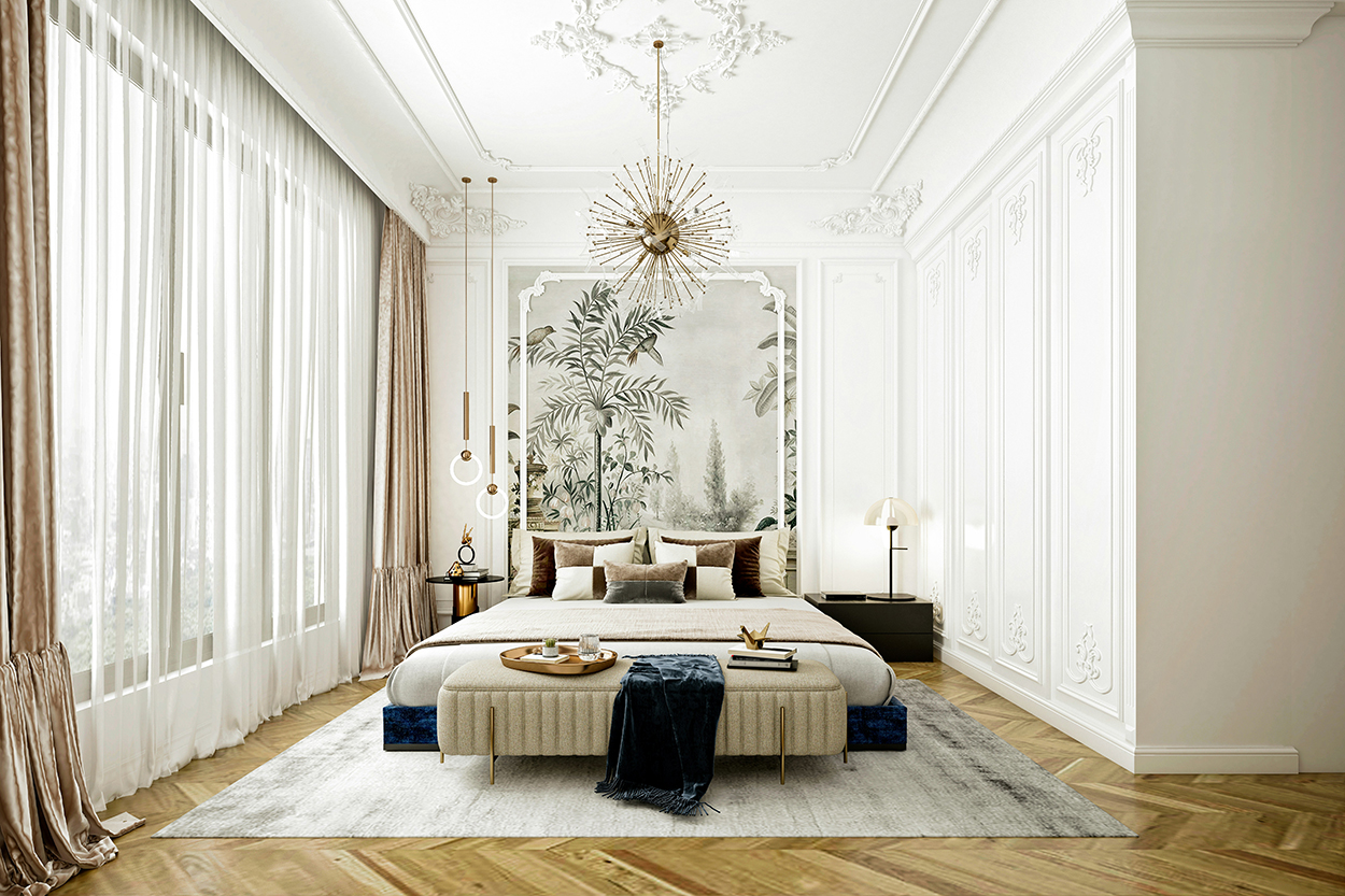 Een slaapkamer met hotelsfee...
